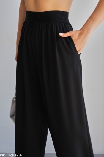 Laluvia Black Woven Trousers
