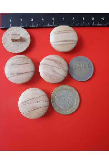 Beyna NATURAL WOODEN BOARD 2.5 CM BUTTON 1 PACK 8 PIECES