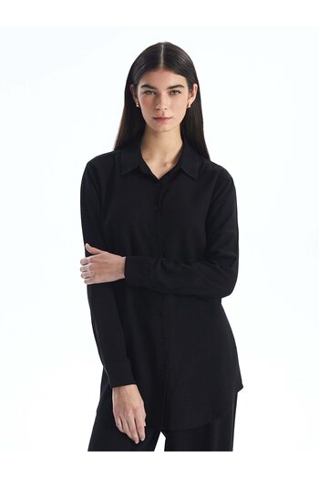 LC Waikiki Plain Linen Blended Women's Shirt Tunic