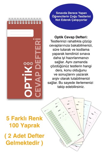 Copyrite كتاب الإجابات البصرية المكون من قطعتين (100 ورقة) كتاب التحضير للتطوير والاختبار