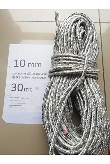 CHARSHI HALAT 10MM 30 mt KURBANA UYGUN Bayrak .Branda  , Kamp Ipi ,Tekne Halatı ,Hamak ,Salıncak İpi