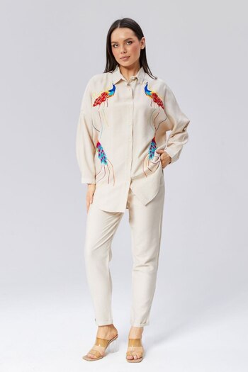 BAJAR Viscose Linen - Embroidered Suit Set
