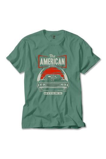 Z zepplin American Muscle Car Green T-shirt