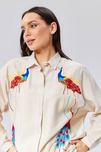 BAJAR Viscose Linen - Embroidered Suit Set