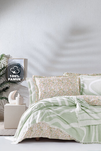 Yataş Lenzy Double Duvet Cover Set / Dowry Set - Sage