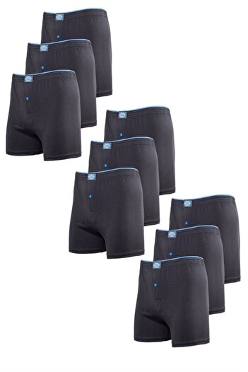 BSM 9 Pack Smoked 100% Cotton Belted Buttoned Boxers