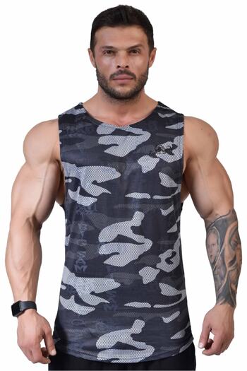 Big Sam Men's Training Tank Camouflage Stretch Performance Top 2315