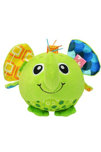 Sozzy Toys Peluş Çıngıraklı Topum 3 Boyutlu Yeşil Fil Figürü Bebek Oyuncak