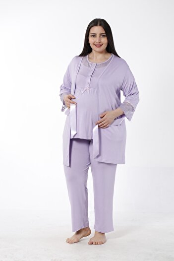 Miss Dünya Lissa Kadın Büyük Beden Hamile Ve Lohusa Pijama Takımı