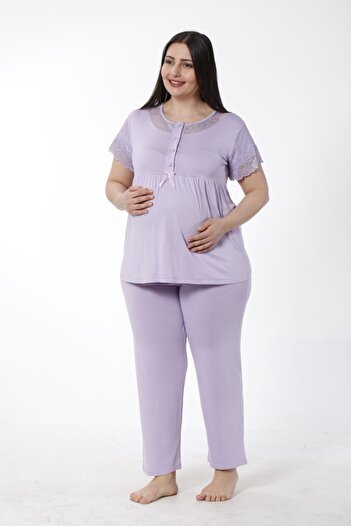 Miss Dünya Lissa Kadın Büyük Beden Hamile Ve Lohusa Pijama Takımı