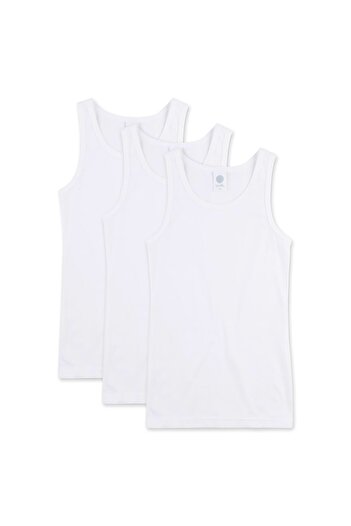 Sanetta Mädchen Unterhemd 3er Pack - Basic Shirt, Breite Träger, Single Jersey Baumwolle