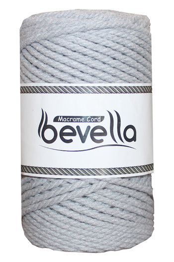 Bevella Macrame Cord Premium Ανοιχτό Γκρι 3 Twist Twisted 3 mm 250 gr Μακραμέ Σχοινί