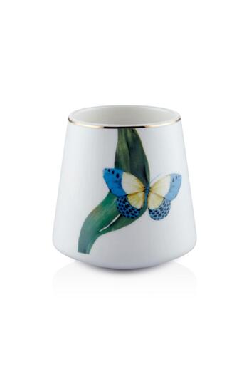 The Mia Folium Blue 180 cc Porcelain Mug - KPA0235