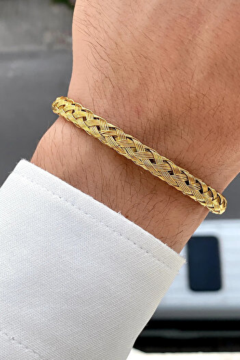 The Collection Non-tarnish Men's Silver Mesh Clamp Steel Bracelet