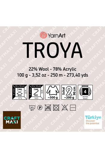 Yarnart TROYA - ΜΠΡΟΥΛΙ ΧΕΙΡΟΠΟΙΗΤΟ ΠΛΕΚΤΟ ΣΚΟΡΔΟ EBRULI-2106