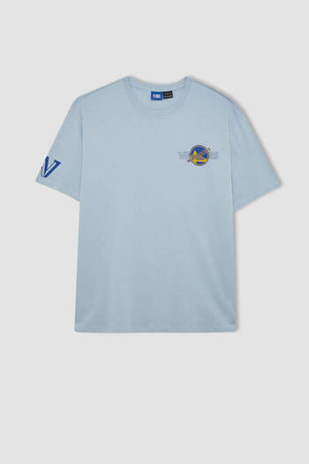 DeFacto Μπλουζάκι NBA Boxy Fit Golden State Warriors - Λαιμόκοψη, κοντό μανίκι Y3000az24smbe771