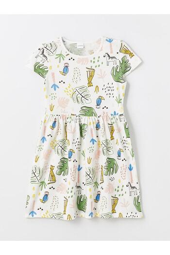 LC Waikiki LCW Kids Girl's Nightdress - Crew Neck, Printed, Short Sleeve