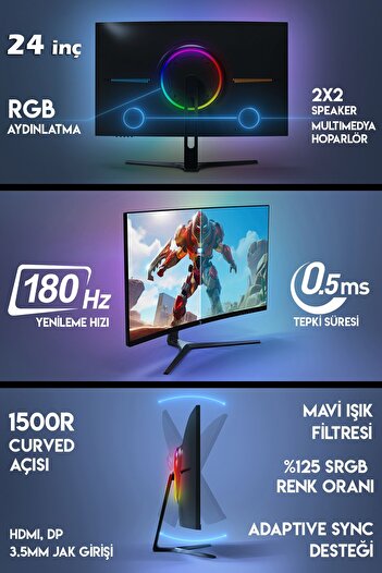 Zeiron Xgen11 i7 12700F 12.Nesil 32GB 512GB Nvme M.2 SSD GTX1660 Super 24" 165Hz Curved Oyuncu Bilgisayarı