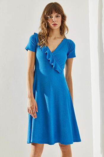 Bianco Lucci Double Breasted Women's Dress with Wrap Front Detail -60251177