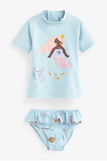 Next Baby Blue Mermaid 50+Upf Sun Protection 2 Piece Swimsuit Set
