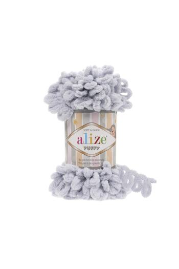 Alize Puffy Finger Knitting Yarn 5 Pieces Κωδικός χρώματος: ανοιχτό γκρι-416-100 Gr Finger Knitting Yarn