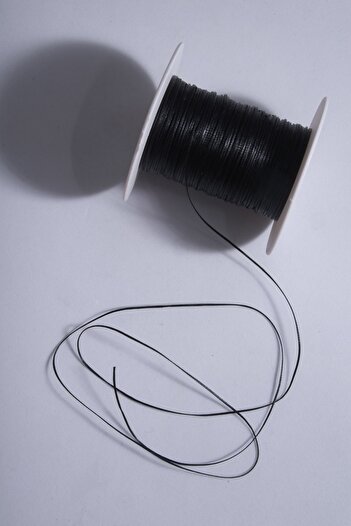 Eskişehir hobi sanat Μαύρο Χρώμα 0,6 mm 50 μέτρα κερωμένο σχοινί θηλιά Δερμάτινο κολιέ με κλωστή ραπτικής Κοσμήματα Σχέδιο μακραμέ κολιέ