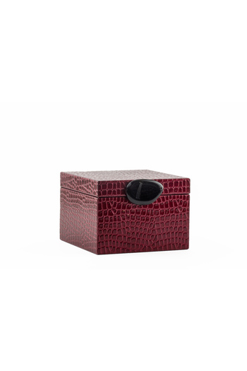 MOENAStudio Moena Studio Decorative Crocodile Patterned Small Size Claret Red Color Faux Leather Box