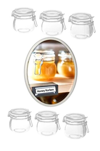 HOLLYHOME Korken 6-Piece Vacuum Lid Simple Jam Mini Glass Jar 6x13 Cl