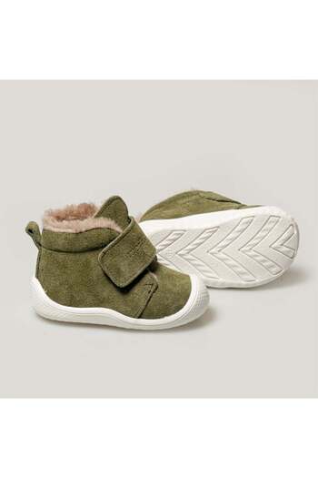 Merli&Rose Stride Plush Suede First Step Boots| Khaki