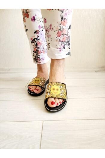 GEZER Women's Glittery Shiny Daily Beach Home and Outdoor Slippers