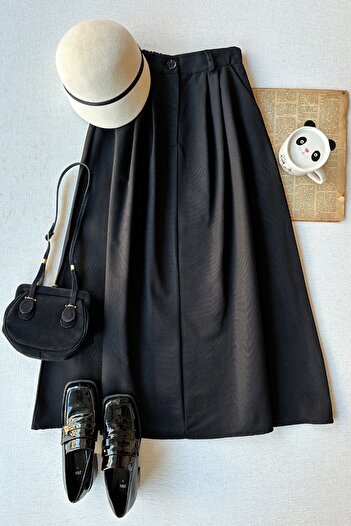 Ceylan Otantik Black Cotton Skirt