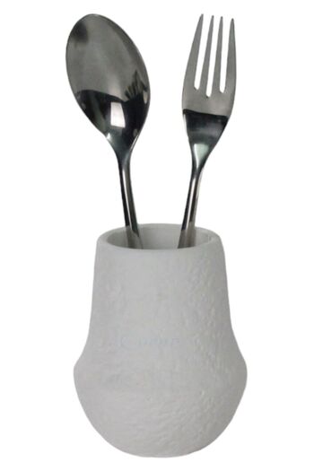Evene Countertop Cutlery Decorative Upright Cutlery Holder Cylinder Cutlery White Color Model 15