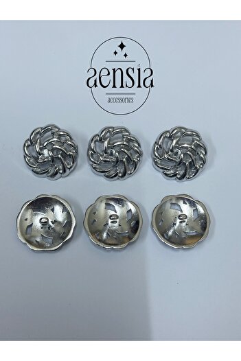 aensia metal Coat Jacket Trench Knot - Silver Ball Knit Model, 2.29 CM - Pack of 6