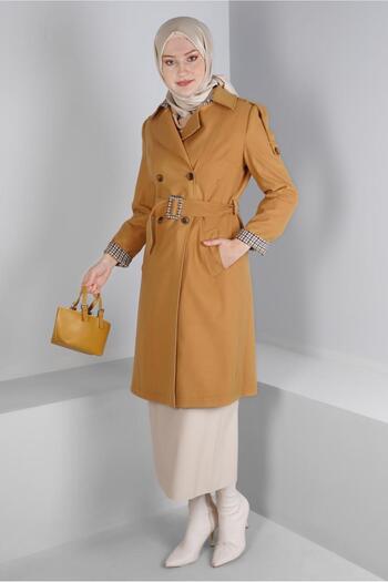 Alvina PUMPY PATTERN DETAIL BUTTONED TRENCH COAT 10680