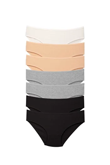 Lolitam 7-Piece Corded Cotton Women's Panties Set