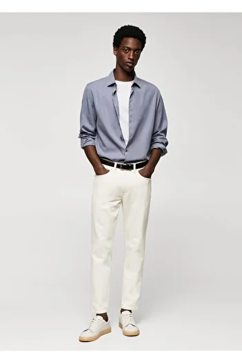 MANGO Man Ben model tapered cropped jeans