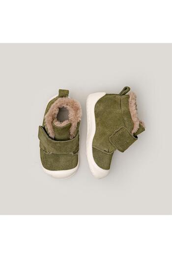 Merli&Rose Stride Plush Suede First Step Boots| Khaki
