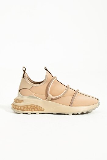 İnan Ayakkabı Women's Sports Shoes Beige 5 Cm Sole