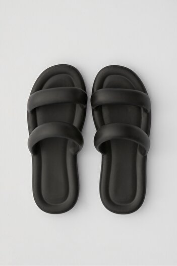 OZYO Arina Black Eva Summer Beach Slippers - Double Striped Daily Platform