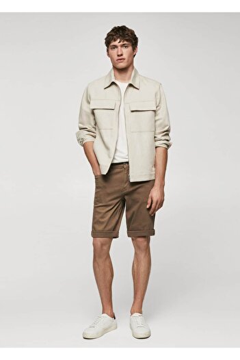 MANGO Man Slim fit τζιν βερμούδα