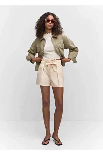 MANGO Woman Ribbon Paperbag shorts