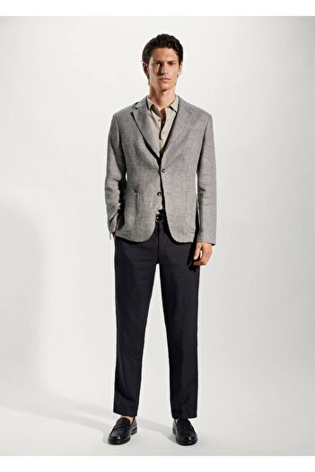 MANGO Man Micro Spanish leg 100% linen American