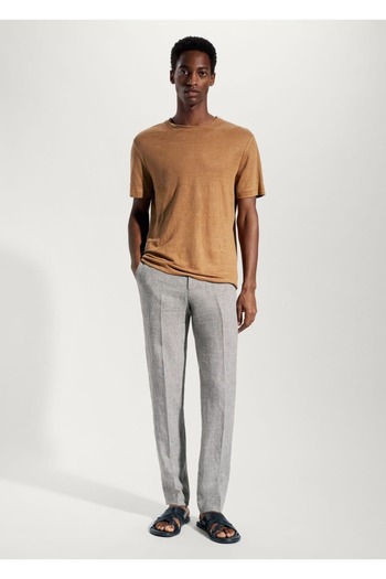 MANGO Man 100% Linen Slim Fit T-Shirt