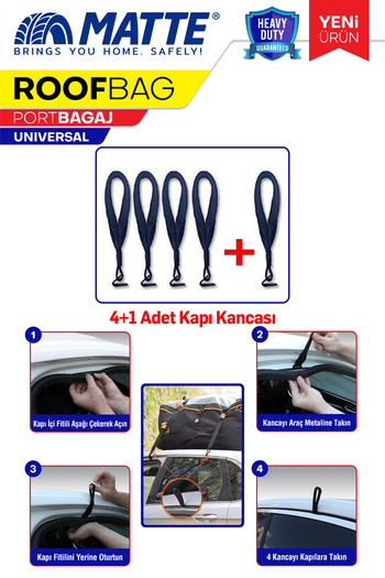 Matte Araç Üstü Tavan Çantası Bağlantı Aparatı
