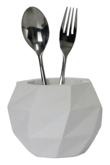 Evene Countertop Cutlery Decorative Upright Cutlery Holder Cylinder Cutlery White Color Model 20