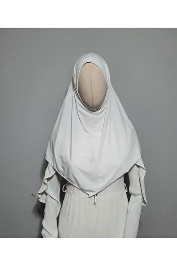 AHRAR tesettür Practical Chest Children's White Souffle Khimar