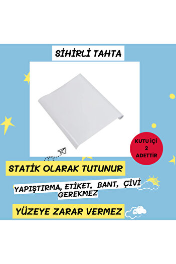 Sİhirli Tahta Beyaz Akıllı Kağıt Tahta 60x100 Cm (kutu Içinde 2 Adet Kağıt Tahta Ve 1 Adet Silgili Kalem Bulunur)