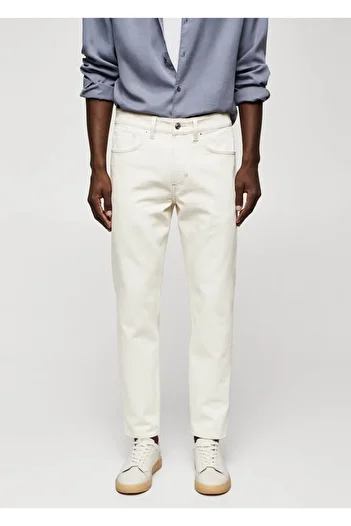 MANGO Man Ben model tapered cropped jeans