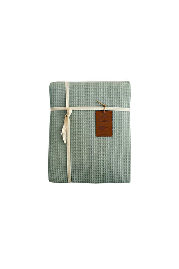 MundoLindo Waffle Patterned Mint Single Pique - 100% Cotton