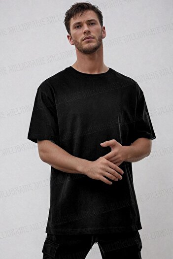 Teenage Millionaire Ανδρικό μπλουζάκι The Moon Black Crew Neck Oversize Salas